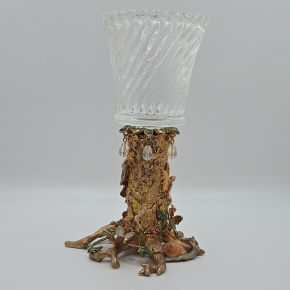 Vintage Kirks Folly Fairy Magic Fairy Tree Gold With Glass Candle Holder EUC - Picture 2 of 5